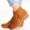 Brown Casual Patchwork Solid Color Pointed Keep Warm Comfortable Shoes