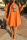 Tangerine Red Fashion Print Flounce O Neck Straight Plus Size Dresses