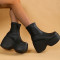 Black Casual Patchwork Solid Color Round Keep Warm Comfortable Out Door Shoes