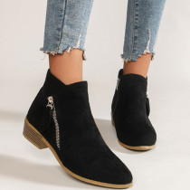 Black Casual Patchwork Solid Color Pointed Keep Warm Comfortable Shoes