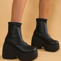 Black Casual Patchwork Solid Color Round Keep Warm Comfortable Out Door Shoes