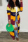 Green Casual Patchwork Cardigan Collar Outerwear