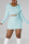 Baby Blue Street Solid Hollowed Out V Neck Pencil Skirt Dresses