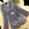 Grey Casual Solid Patchwork V Neck Outerwear