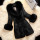 Black Casual Solid Patchwork V Neck Outerwear