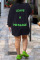 Black Casual Street Print Patchwork O Neck T-shirt Dress Dresses