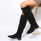 Black Casual Daily Patchwork Solid Color Pointed Keep Warm Comfortable Out Door Shoes