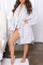 Blue Casual Living Print Frenulum Christmas Day Sleepwear