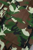 Camouflage Casual Camouflage Print Patchwork Regular Low Waist Trousers