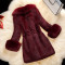 Burgundy Casual Solid Patchwork V Neck Outerwear