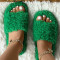 Green Casual Daily Living Patchwork Solid Color Round Comfortable Shoes