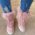 Pink Casual Patchwork Solid Color Round Keep Warm Comfortable Shoes