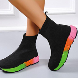Black Pink Casual Patchwork Round Comfortable Shoes