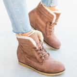 Light Brown Casual Patchwork Solid Color Round Keep Warm Comfortable Shoes