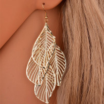 Gold Daily Simplicity Solid Hollowed Out Earrings