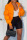 Orange Casual Solid Patchwork Zipper Outerwear
