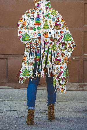 Casual Print Tassel Patchwork Tops