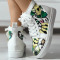 Green Casual Graffiti Round Comfortable Shoes