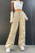 Skin Color Casual Street Solid Patchwork Pocket Loose Low Waist Wide Leg Solid Color Bottoms