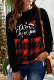 Red Casual Print Patchwork Turtleneck Tops