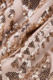 Pink Sexy Patchwork Sequins Backless Slit Spaghetti Strap Sleeveless Dress Plus Size Dresses