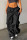 Black Casual Street Sportswear Solid Patchwork Loose Mid Waist Wide Leg Solid Color Bottoms