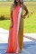 Red Sexy Casual Tie Dye Backless Spaghetti Strap One Step Skirt Dresses