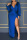 Blue Sexy Formal Solid Patchwork Slit V Neck Long Sleeve Dresses