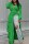 Green Sexy Casual Solid High Opening Fold Shirt Collar High Waist Tops