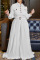 Blue Casual Elegant Solid Patchwork Buttons Fold With Belt Turndown Collar Straight Jumpsuits