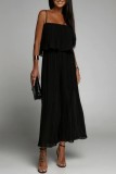 Black Sexy Casual Solid Patchwork Backless Spaghetti Strap Regular Jumpsuits