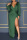 Green Sexy Formal Solid Patchwork Slit V Neck Long Sleeve Dresses
