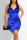 Blue Sexy Solid Patchwork Asymmetrical Spaghetti Strap Sling Dress Dresses
