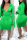 Green Sexy Solid Fold Turndown Collar Pencil Skirt Dresses