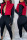 Red Casual Solid Patchwork Zipper Turtleneck Outerwear