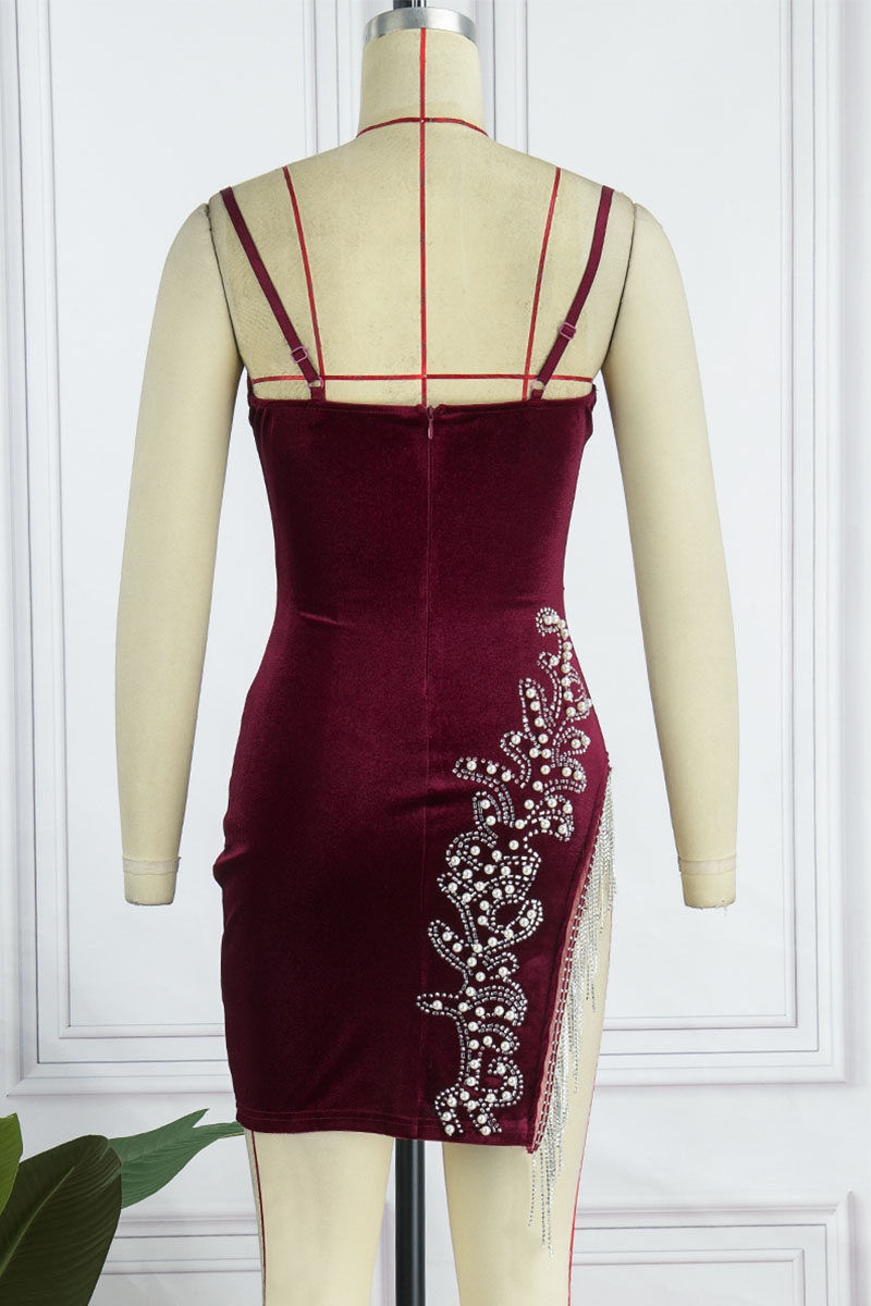 1210015 White Tassel Strap Dress