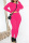 Rose Pink Casual Solid See-through O Neck Long Sleeve Two Pieces
