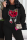 Black Street Vintage Print Patchwork O Neck Tops