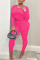 Brownness Casual Solid See-through O Neck Long Sleeve Two Pieces