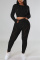 Brownness Casual Solid See-through O Neck Long Sleeve Two Pieces