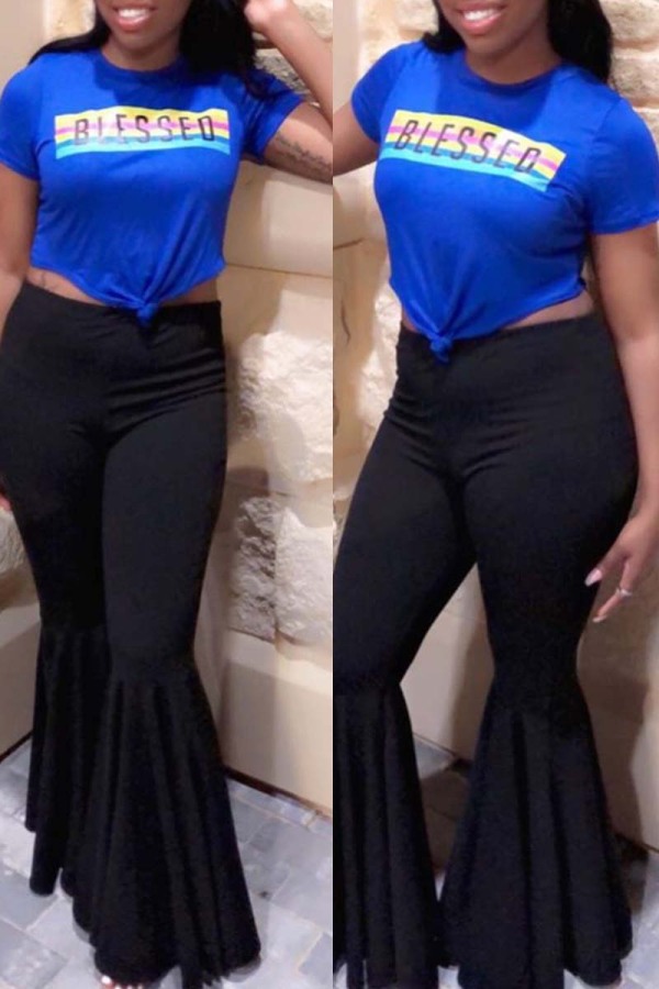 Casual Solid Patchwork Regular High Waist Conventional Patchwork Bottoms(3 Colors)