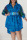 Blue Casual Print Leopard Patchwork Buckle Asymmetrical Turndown Collar Shirt Dress Plus Size Dresses