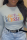 Grey Casual Print Patchwork Letter O Neck Tops