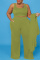 Yellow Casual Solid Cardigan Vests Pants O Neck Plus Size Two Pieces