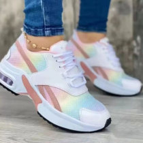White Pink Casual Sportswear Patchwork Round Comfortable Shoes