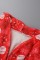 Blue Casual Living Print Frenulum Christmas Day Sleepwear