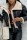 Black Casual Solid Patchwork Cardigan Turndown Collar Outerwear