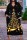 Black Gold Casual Print Basic V Neck Long Sleeve Dresses