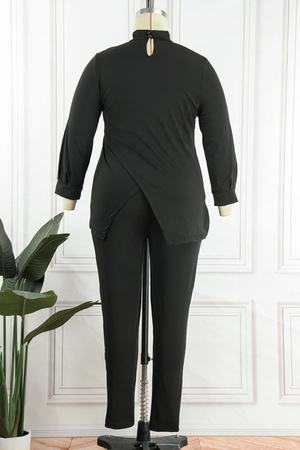 Slit Sleeve Turtleneck Black