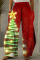 Red Yellow Casual Print Patchwork High Waist Wide Leg Positioning Print Bottoms